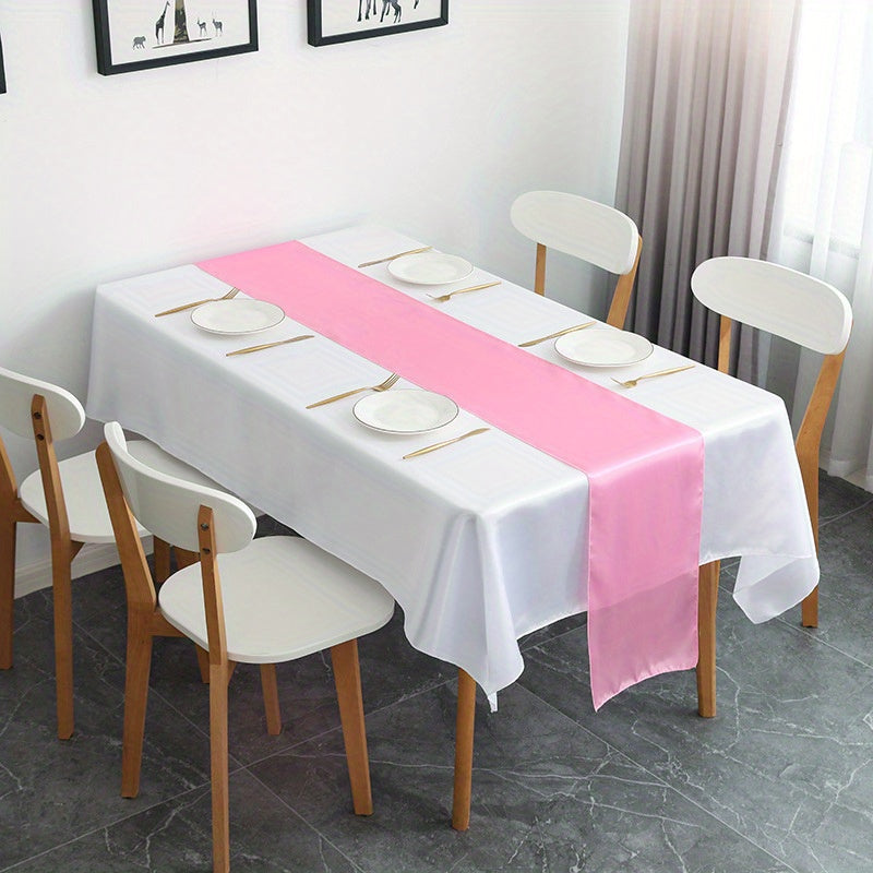 1pc, Stain Table Runner, Color Ding Table Runner, Wedding Banquet Birthday Party Table Decoration, Simple Solid Color Table Runner, Room Decor, Dining Table Decor