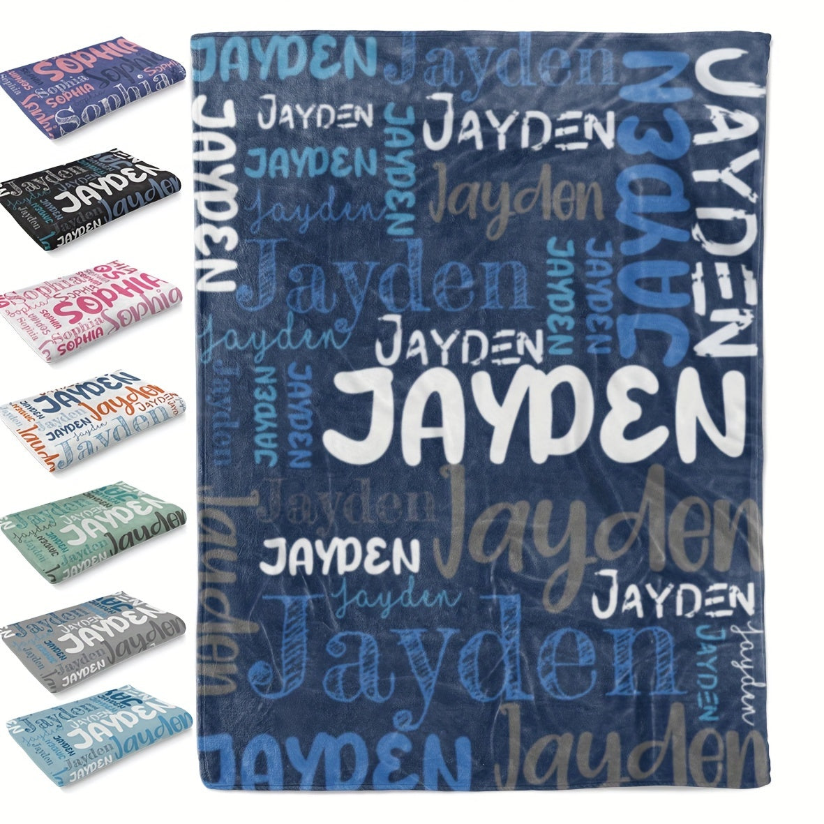 Custom Name Blanket - Soft Flannel, All-Season, Anti-Allergy, Machine Washable - Perfect for Couch, Bed, Office, and Camping