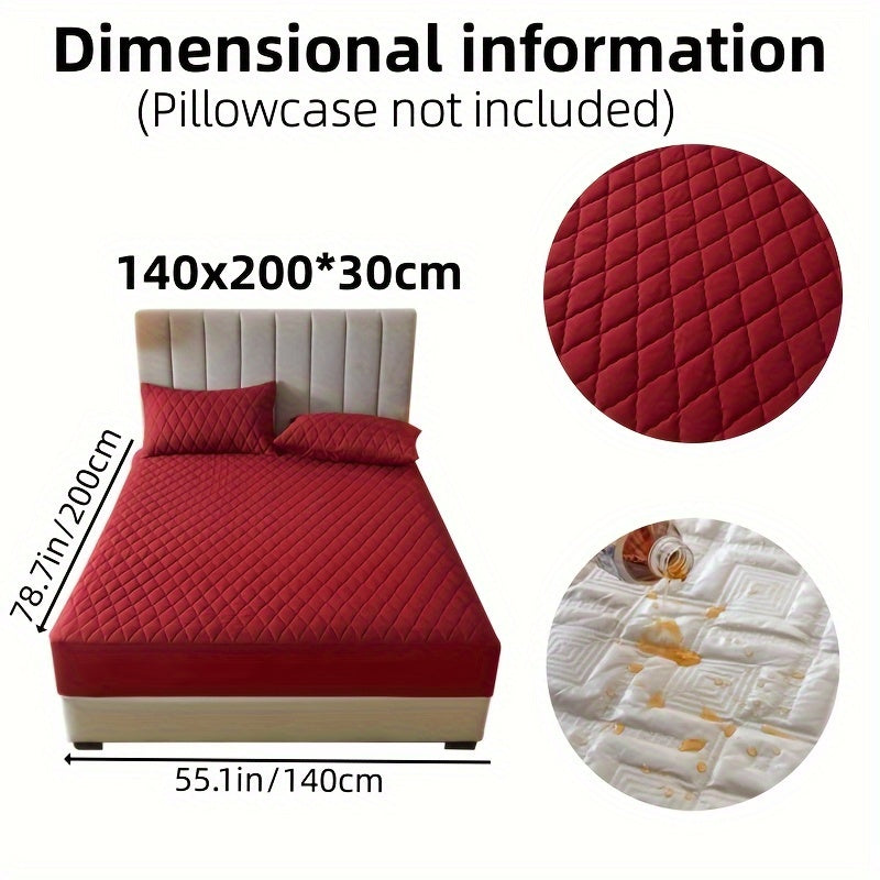1pc Solid Color Luxurious Mattress Protector - Waterproof, Soft & Cozy Cover - Non-slip All-inclusive Guest Room Bedding - Excludes Pillowcase & Pillow Insert