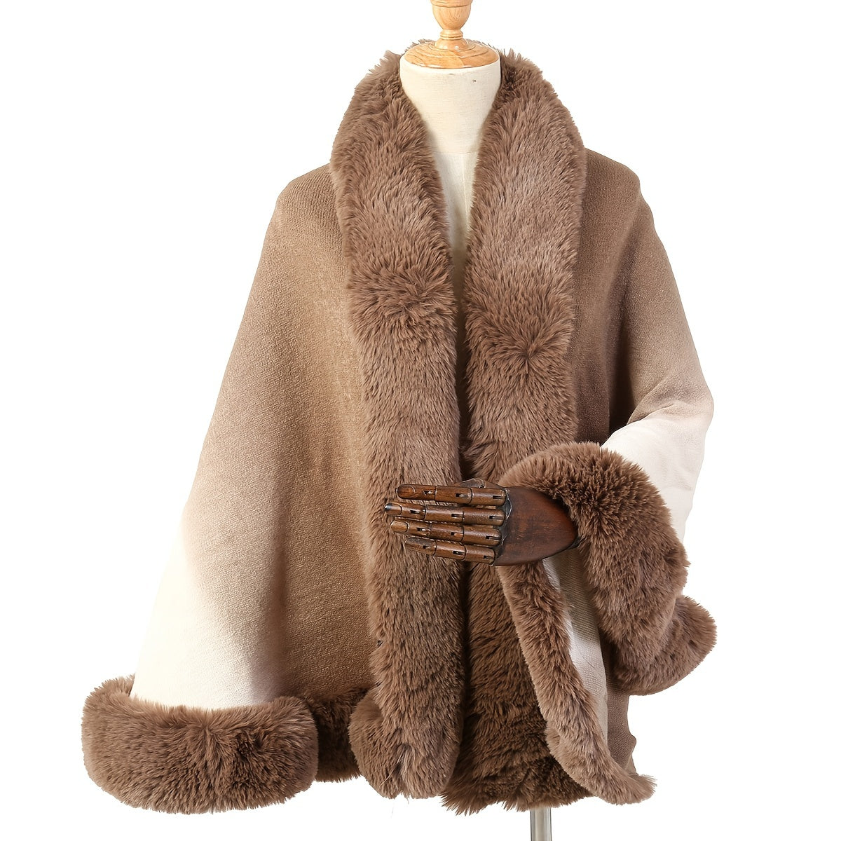 25.60"X64.96" Luxurious Imitation Rabbit Fur Shawl Scarf Collar - Soft, Warm, and Cozy Winter Cloak Wrap with Imitation Cashmere Feel - Perfect for Cold Weather, Outdoor Activities, and Fashion Statement
