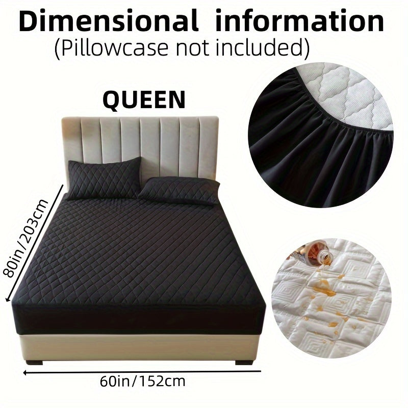 1pc Solid Color Luxurious Mattress Protector - Waterproof, Soft & Cozy Cover - Non-slip All-inclusive Guest Room Bedding - Excludes Pillowcase & Pillow Insert