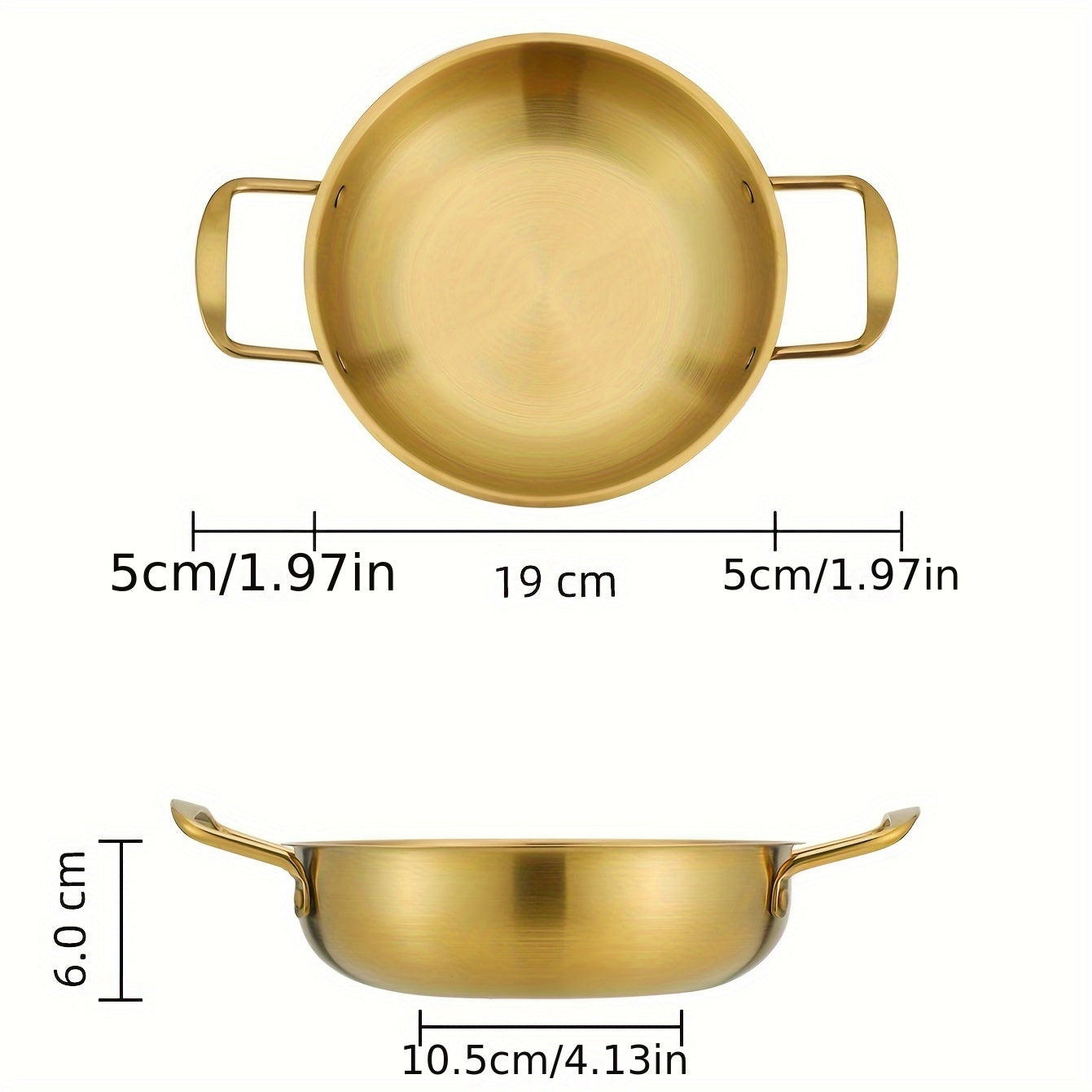 1pc Deluxe Golden Stainless Steel Ramen Pot - Multi-Use Hot Pot for Soup & Seafood - Durable Kitchen Cookware for Home & Restaurant