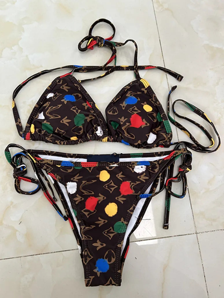 Women Black One Piece Swimwear Designer Padded Bikinis ss Summer Beach Swim Biquinis Letter Print Vacation Hot Spring Bathing Suit #3288