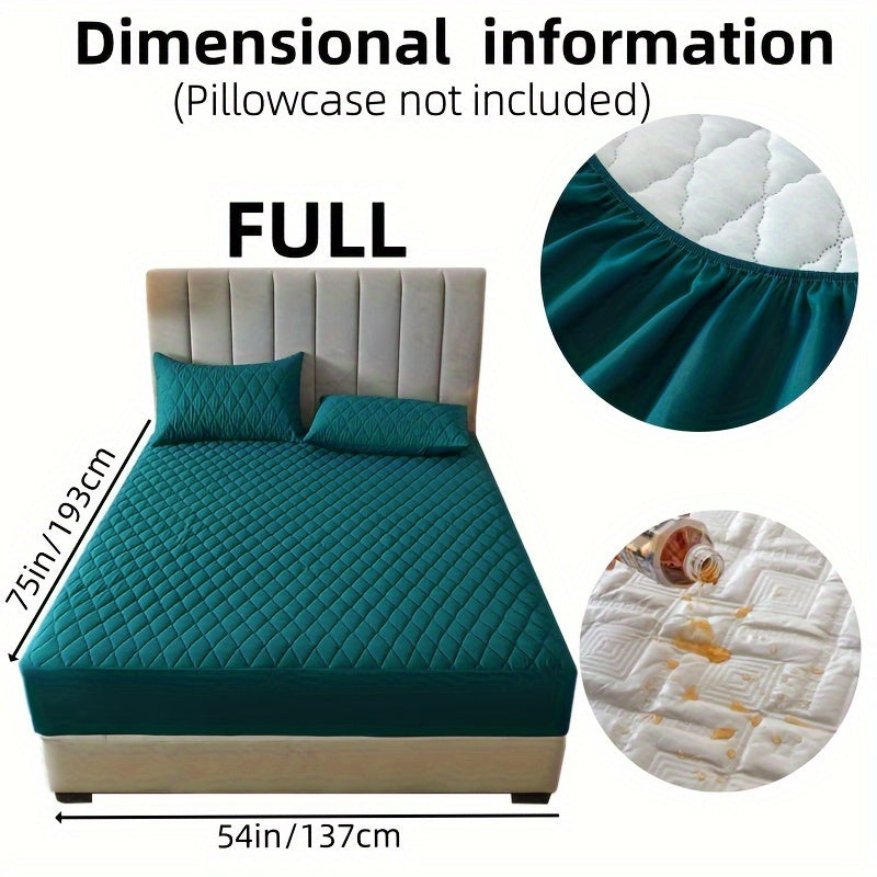 1pc Solid Color Luxurious Mattress Protector - Waterproof, Soft & Cozy Cover - Non-slip All-inclusive Guest Room Bedding - Excludes Pillowcase & Pillow Insert