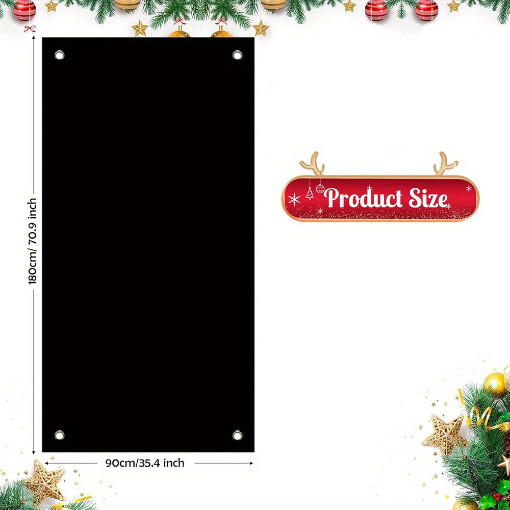 1pc, Festive Snowman Door Hanging, 35.4x70.9 Inches, Polyester, Modern Christmas Porch Decor, Battery-Free, for Home & Party Decoration, Holiday Gifts