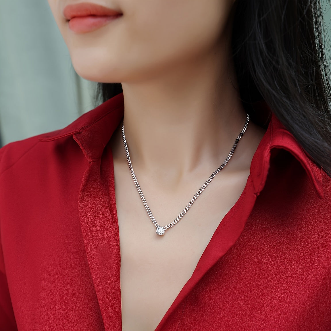 1.0ct/2.0ct/3.0ct/S925 Silver Moissanite Necklace/Blaze/Male/Female/Atmosphere Fashion/Party/Anniversary/Gift for Man/Woman/Girlfriend w/Certificate/18K Platinum Plated/Holiday Gift GRA Certificate