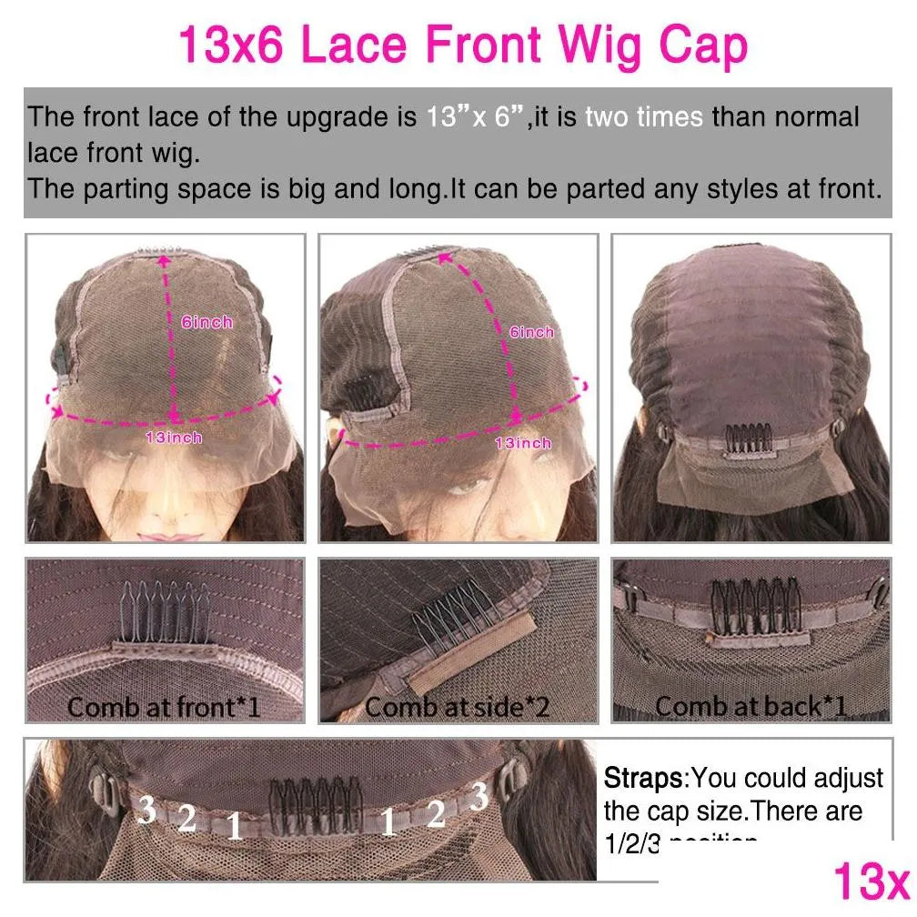 Human Hair Wigs 13X6 Straight Lace Front Black Women Deep Parting With Baby Pre Plucked Brazilian Remy Drop Delivery Products Virgin Dhsjd