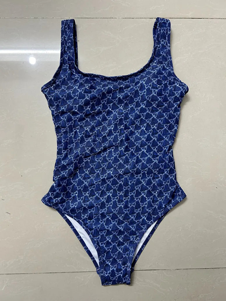 Women Black One Piece Swimwear Designer Padded Bikinis ss Summer Beach Swim Biquinis Letter Print Vacation Hot Spring Bathing Suit #3288
