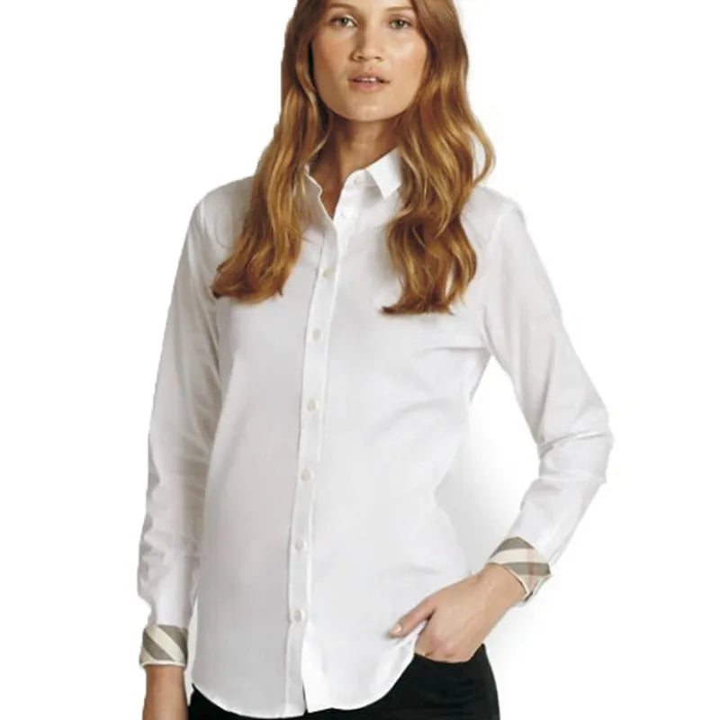 22ss Designer Womens Shirts Blouses Tees Smooth Fabric Paris Letters Double Letter Clothes Women Real Womens Long Sleeved Shirt Black White Lapel Top SIZE S-XXL