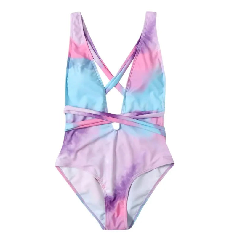 Women Swimwear all-in-one Swimsuit Womens Bikini Flower Print High Waist Sleeveless V Neck Halter One Piece Bathing Suit Casual Maillot De Vest swimsuit