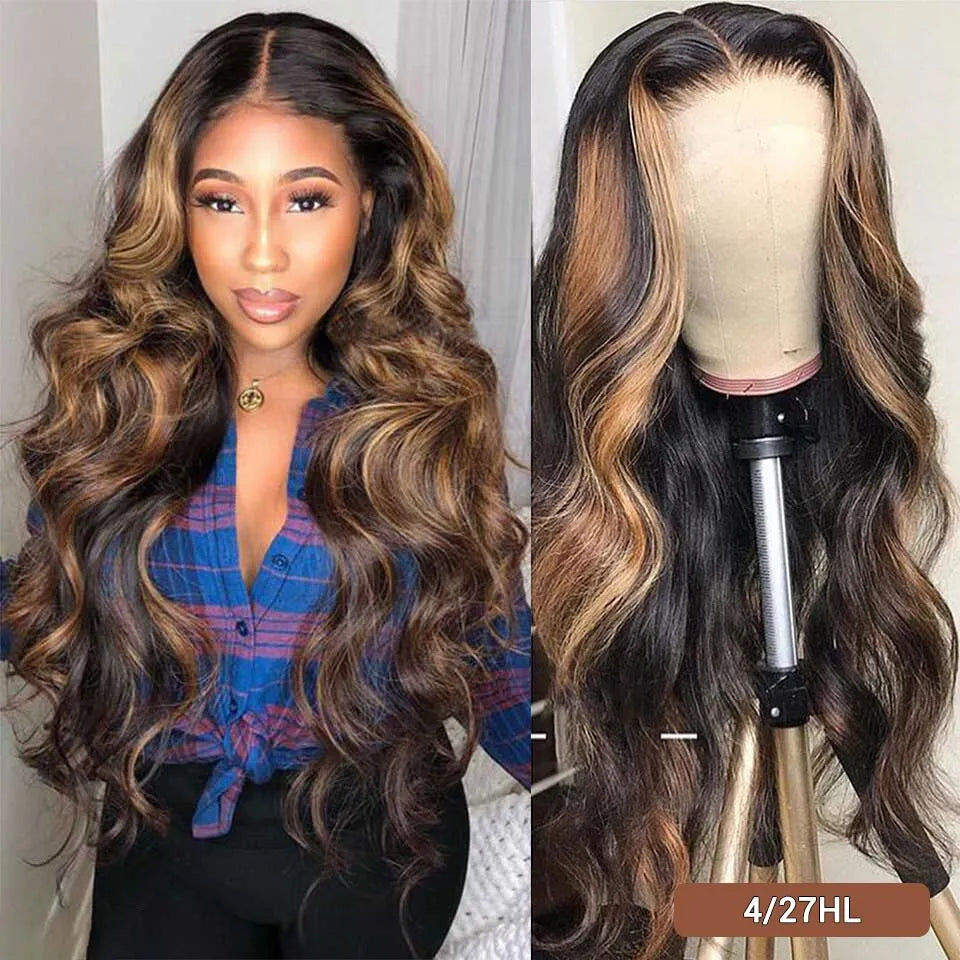 Lace Front Wigs Natural Baby Hair 4x4 Body Wave 4x4 Lace Closure Human Hair Wigs 28 34 40inch Omber Pre-Plucked Human Hair seamless natural