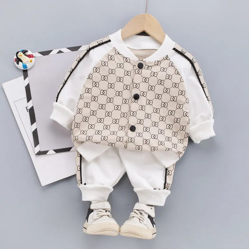 Autumn Children Clothing Boys Sets Tracksuit Baby Girls Clothes Casual Print Cotton Suit Costume For Kids
