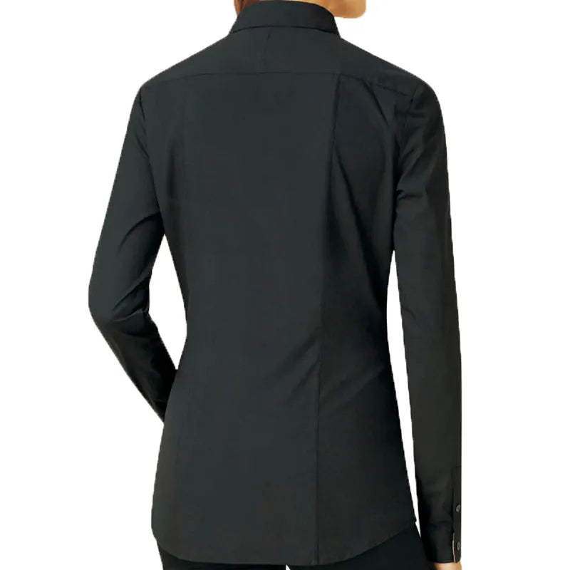 22ss Designer Womens Shirts Blouses Tees Smooth Fabric Paris Letters Double Letter Clothes Women Real Womens Long Sleeved Shirt Black White Lapel Top SIZE S-XXL