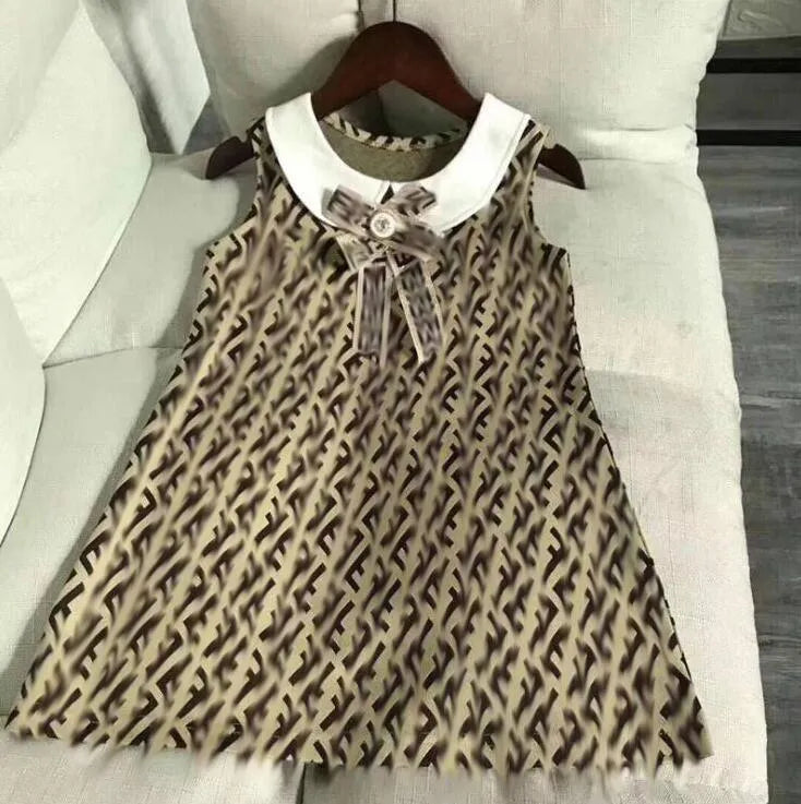 Baby Girls Dress Letters Printed Girl Vest Dresses Brand Clothes Kids Princess Skirts Clothing Designer Clothes