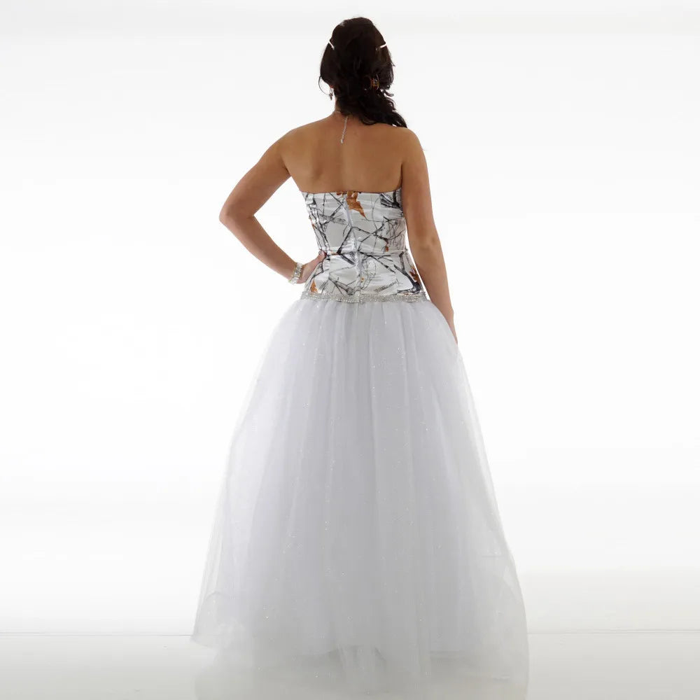 Simple Camo Wedding Dress Beach Wear Sweetheart A Line Tulle Formal Guest Dress Bridal Gowns Floor Length Zipper Long