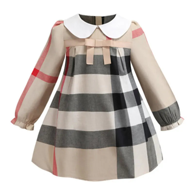 Baby Girl Dress Designer Clothing Summer Girls Sleeveless Dresses Cotton Baby Kids Big Plaid Bow Multi Colors