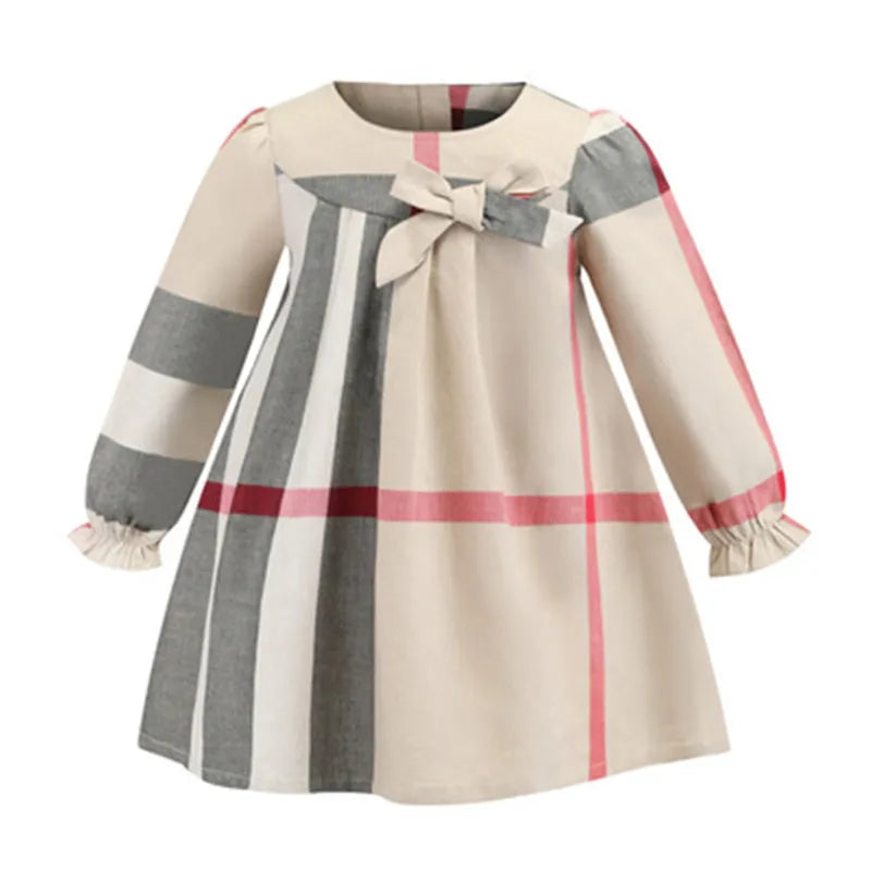 Baby Girl Dress Designer Clothing Summer Girls Sleeveless Dresses Cotton Baby Kids Big Plaid Bow Multi Colors
