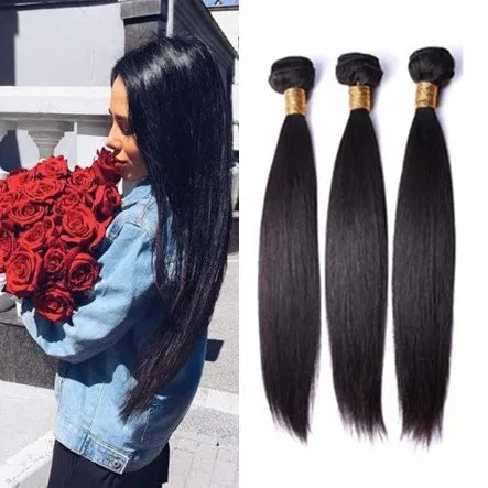 8A Mink Brazillian Straight Hair Unprocessed Brazilian Peruvian Indian Human Hair Weave 3 Bundles Deal
