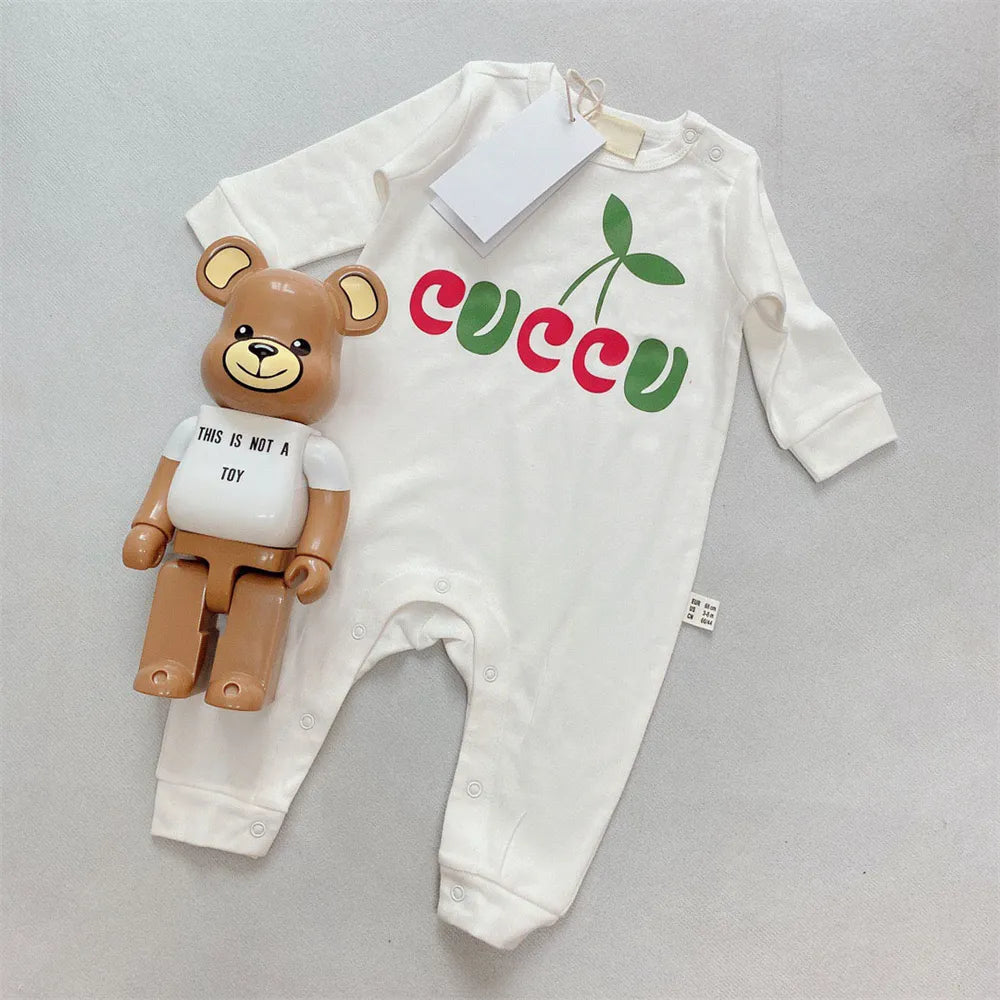 Newborn Baby Rompers Girls and Boy Long Sleeve Spring Cotton Clothes Brand Letter Print Infant Romper Children Ourfits