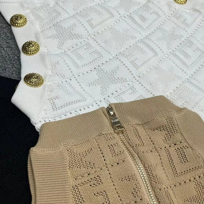 Women's knitted dress letter hollow sleeveless vest dress summer temperament dress