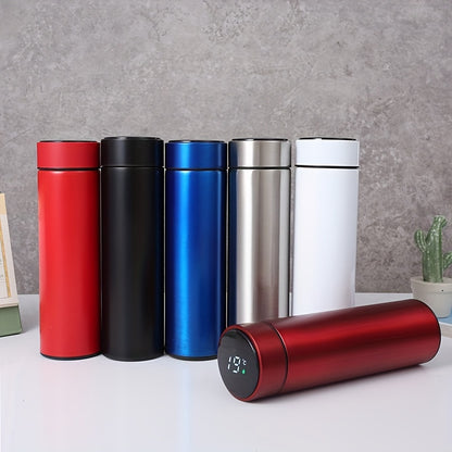 1pc, Vacuum Flask With Temperature Display, 304 Stainless Steel Insulated Water Bottles, Travel Thermal Cups, For Hot And Cold Beverages, Summer Winter Drinkware, Gifts