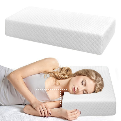1pc Ultimate Comfort Square Pillow - Bed Pillows for Side Sleepers with Memory Foam Support for Neck and Shoulder Relaxation, Removable Cover, King/Queen Size, White, Promoting Deeper Sleep and Waking Up Refreshed