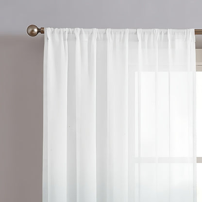 2 Panels Semi Sheer Gradient Color Curtains - Rod Pocket, Easy Hang, Light Filtering, Privacy Protection - For Living Room, Bedroom, Kitchen, Office, Study Decor