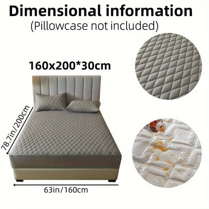 1pc Solid Color Luxurious Mattress Protector - Waterproof, Soft & Cozy Cover - Non-slip All-inclusive Guest Room Bedding - Excludes Pillowcase & Pillow Insert