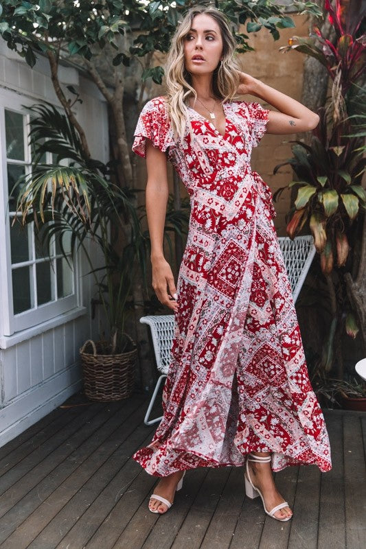 ZllKl  Cross-Border New  Summer Casual Hot Sale Holiday Floral Print Dress Sexy Dress Women's Clothing
