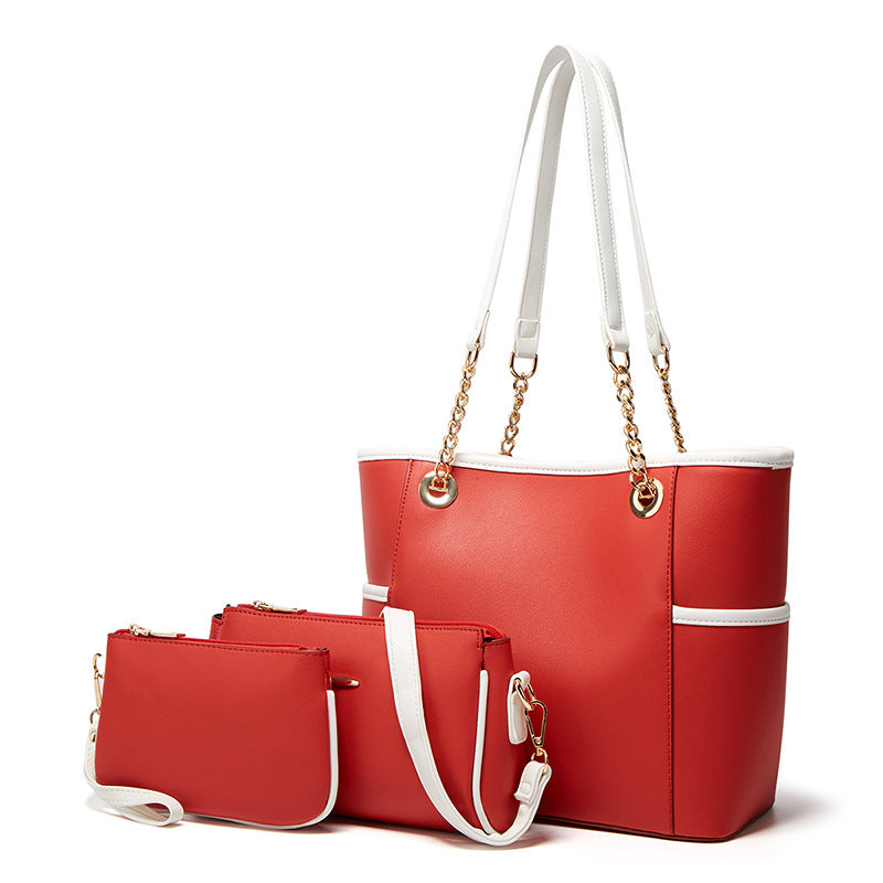 ZLLKL 2025Spring atmosphere women's bag simple women's handbag mother bag three-piece affordable soft leather shoulder messenger bag