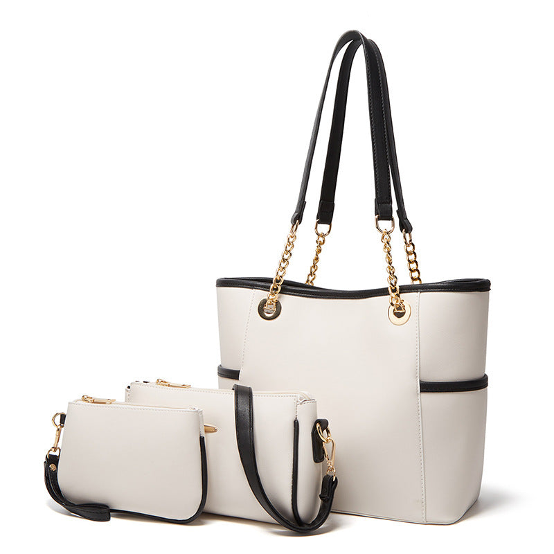ZLLKL 2025Spring atmosphere women's bag simple women's handbag mother bag three-piece affordable soft leather shoulder messenger bag