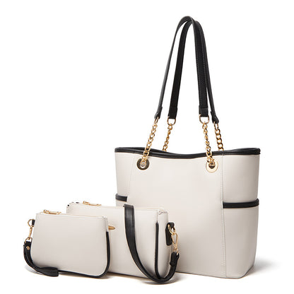 ZLLKL 2025Spring atmosphere women's bag simple women's handbag mother bag three-piece affordable soft leather shoulder messenger bag