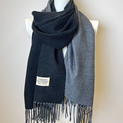 Double-Sided Two-Color Scarf - Soft, Warm, and Windproof Knitted Shawl for Unisex - Autumn Winter Coldproof Neck Guard with Tassel