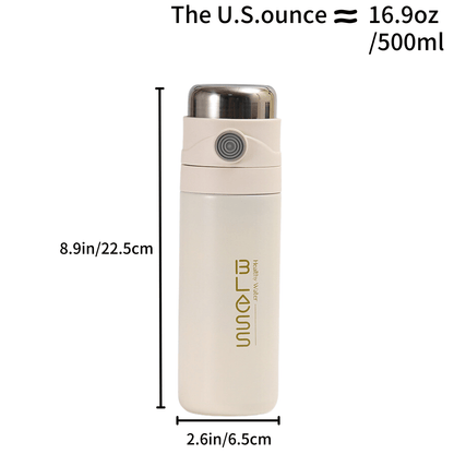 1pc, Vacuum Flask With Tea Infuser, 16.91oz Stainless Steel Insulated Water Bottles, Travel Thermal Cups, For Hot And Cold Beverages, Summer Winter Drinkware, Gifts