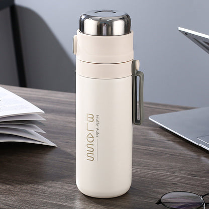 1pc, Vacuum Flask With Tea Infuser, 16.91oz Stainless Steel Insulated Water Bottles, Travel Thermal Cups, For Hot And Cold Beverages, Summer Winter Drinkware, Gifts