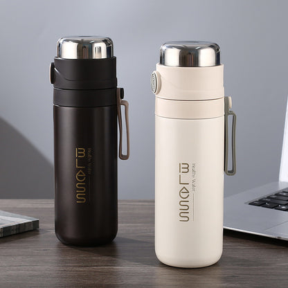 1pc, Vacuum Flask With Tea Infuser, 16.91oz Stainless Steel Insulated Water Bottles, Travel Thermal Cups, For Hot And Cold Beverages, Summer Winter Drinkware, Gifts
