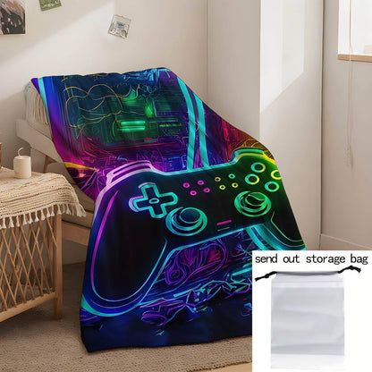 1pc Cozy Gamepad Flannel Blanket - Soft, Warm, and Creative Gift for Friends and Family - Perfect for Couch, Bed, Car, Office, Camping, and Travel