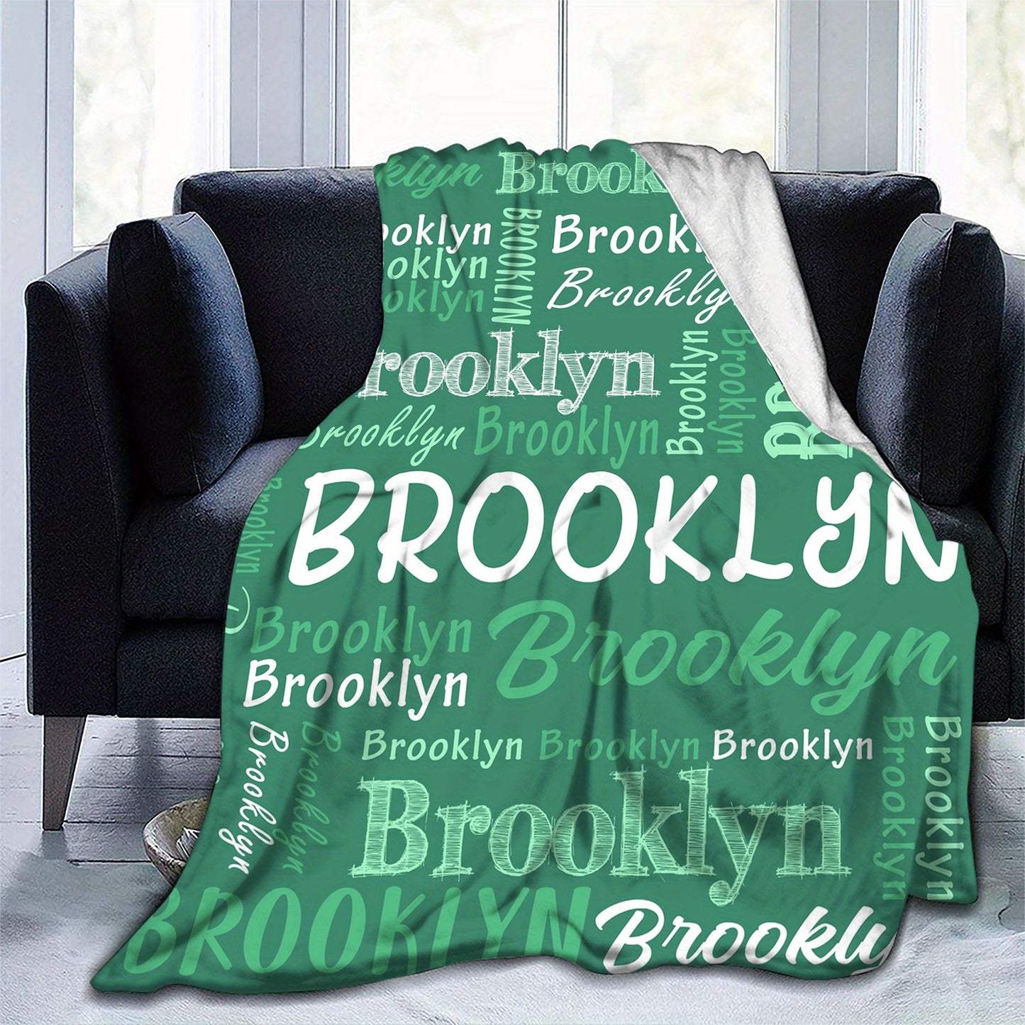 1pc Personalized Luxurious Flannel Blanket - Custom Name Design, Ultra-Soft & Cozy for All-Season Comfort - Perfect Gift for Adults, Ideal for Home, Picnic, and Travel Adventures