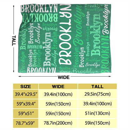 1pc Personalized Luxurious Flannel Blanket - Custom Name Design, Ultra-Soft & Cozy for All-Season Comfort - Perfect Gift for Adults, Ideal for Home, Picnic, and Travel Adventures