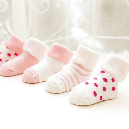 5 Pairs Toddler's Novelty Cartoon Cute Floor Socks, Cotton Breathable Thickened Warm Socks, Boys Girls Kids Socks For Autumn And Winter