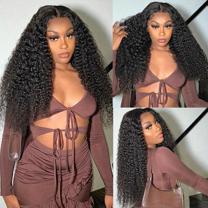 Bye Bye Knots Wear and Go Glueless Wig Pre cut Lace Closure Wig 13x6 Jerry Curly Put on and Go Lace Front Wigs Human Hair 200% Density Natural Color