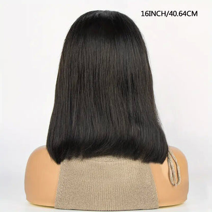 Glueless Wigs Human Hair bob Straight Human Hair Lace Front Wigs for Beginners 100% Glueless Wigs 13x4 Lace Closure Human Hair Wig for Women Pre Cut Lace Natural Color 250% Density