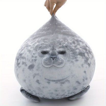 Vintage-Style Chubby Seal Plush Pillow - Soft Polyester, Animal Theme, Perfect for Bed & Sofa Decor, Ideal Gift for Birthdays, Valentine's Day, Christmas