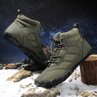Men's Trendy High Top Snow Boots, Comfy Non Slip Solid Shoes For Men's Outdoor Activities