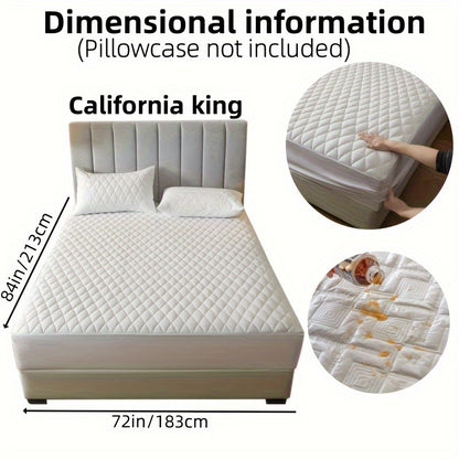 1pc Solid Color Luxurious Mattress Protector - Waterproof, Soft & Cozy Cover - Non-slip All-inclusive Guest Room Bedding - Excludes Pillowcase & Pillow Insert
