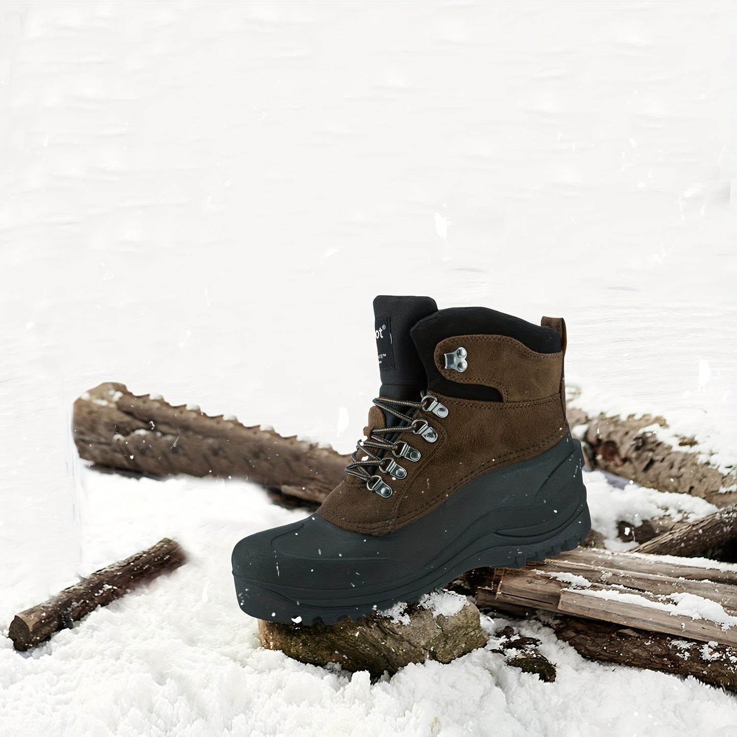 Men's Cozy Winter Snow Boots with Fluffy Warm Lining, Non-Slip Rubber Sole, Durable Fabric & Lace-Up Short Boot Design
