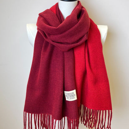 Double-Sided Two-Color Scarf - Soft, Warm, and Windproof Knitted Shawl for Unisex - Autumn Winter Coldproof Neck Guard with Tassel