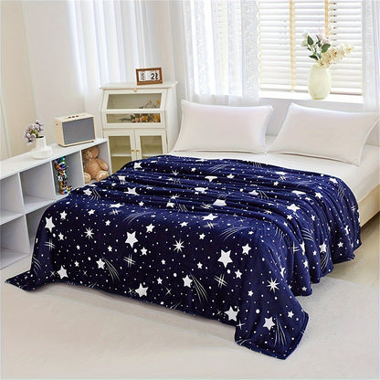 1pc Cozy Meteor Pattern Fleece Throw Blanket - Soft, Warm, Versatile, and Lightweight for Sofa, Couch, Office Bed, Camping, Travel - Perfect Gift for Any Occasion