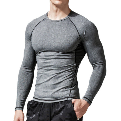 ZLLKL 2025 Sports men's quick-drying t-shirt,  popular tights, Popular trade elastic fitness clothes, compression long-sleeved quick-drying clothes.