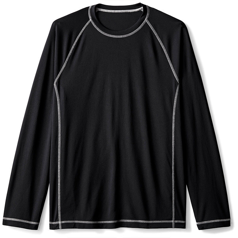 ZLLKL 2025 Cross-border men's long-sleeved loose sunscreen clothing UPF50  beach clothing sunscreen clothing men's surfing clothing large size swimsuit